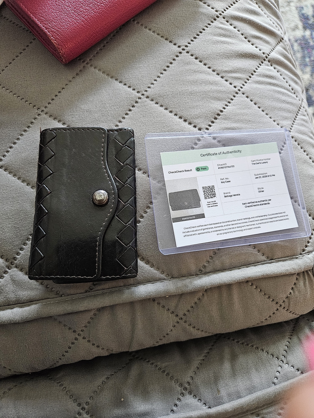 Bottega Veneta Dark Brown Leather Card Sleeve